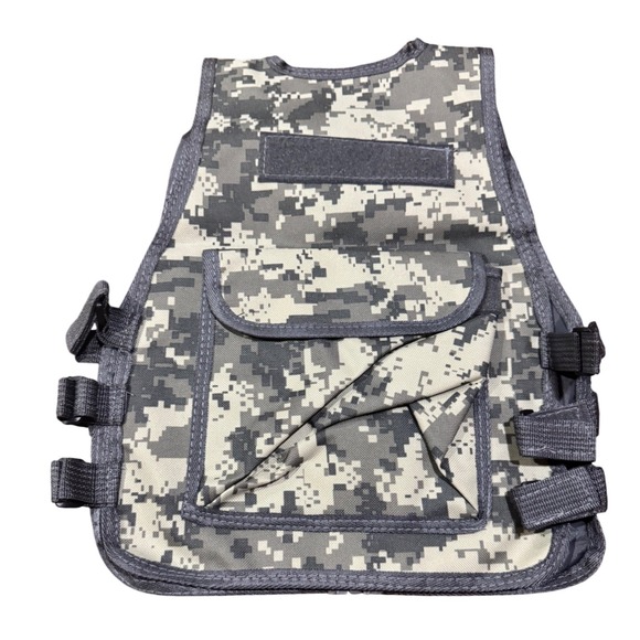 Kids Tactical Vest Adjustable Lightweight Army Camouflage Paintball Cosplay - Picture 2 of 2